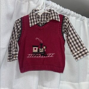 Vintage Style Boys Sweater & Shirt Set